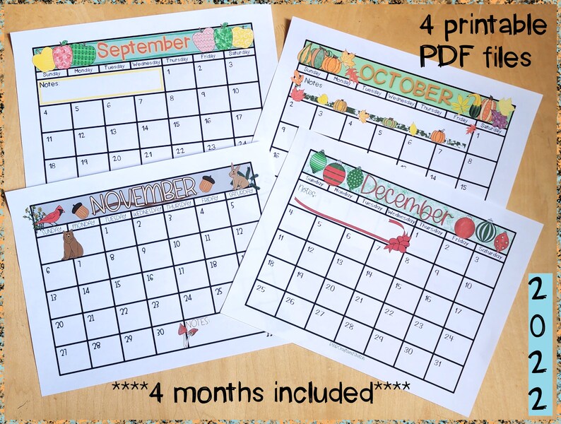 October 2022 Printable Calendar September October November Etsy de