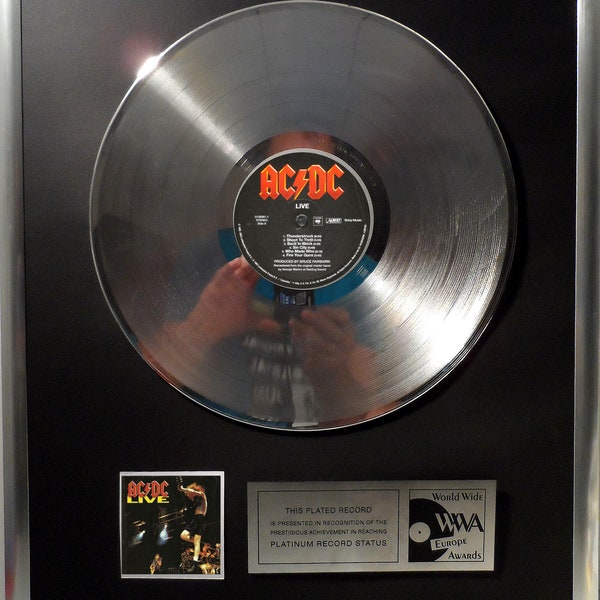 Collage mit AC/DC ACDC - Live + silberne / goldene Schallplatte