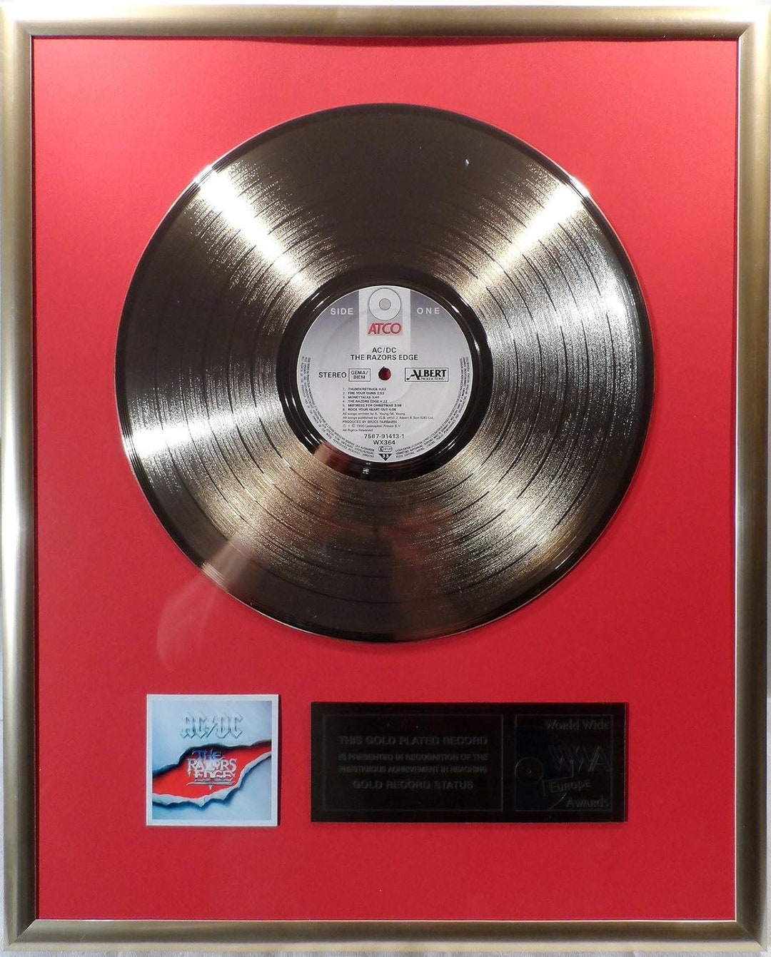 Collage With AC/DC the Razors Edge Gold Record Gold Record - Etsy