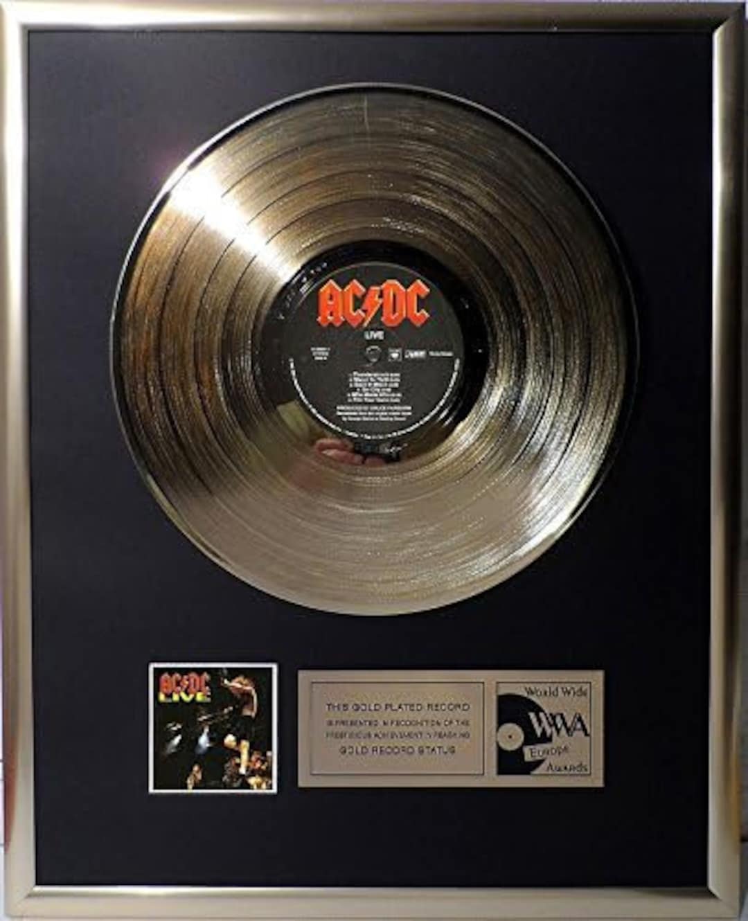 Collage mit AC/DC - Live goldene Schallplatte gold record - Etsy.de