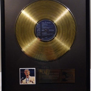 Collage mit David Bowie - Golden Years, goldene Schallplatte gold record
