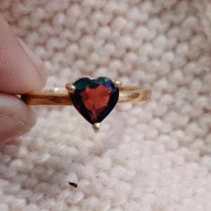 925 Sterling Silver Halo Heart Promise Ring Red Garnet Engagement Ring Romantic Heart Shaped Wedding Ring  Gold plated Ring Gift For Love