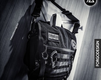 Torba taktyczna Cordura® – wytrzymała, wodoodporna torba na laptopa z uchwytem Fidlock, torba EDC Techwear