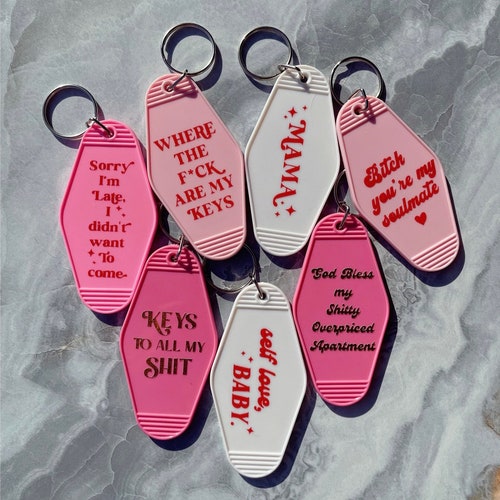 Retro Motel Keychain Etsy