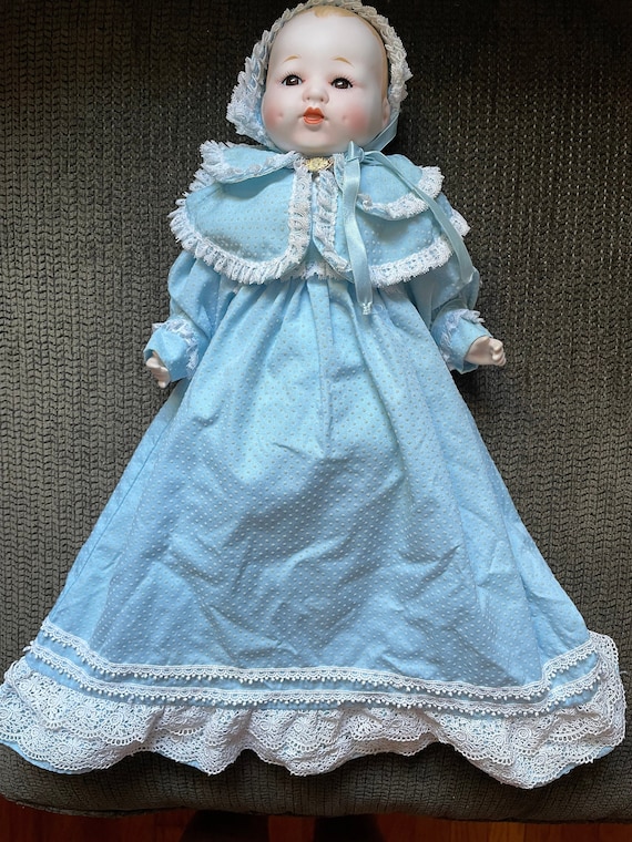 Gorham Baby Doll Collection, Baby in Blue Dress - Etsy Gorham Baby Doll Collection, Baby in Blue Dress - Etsy