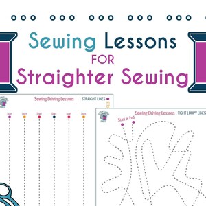 Hojas de práctica para máquina de coser: Desarrollo de habilidades de costura (PDF)