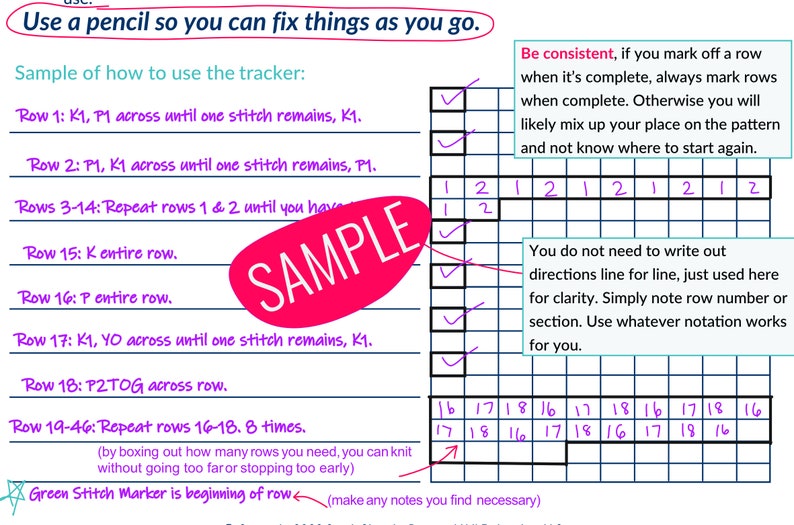 Knitting Pattern Tracker: Project Planner (PDF Pattern) - Etsy