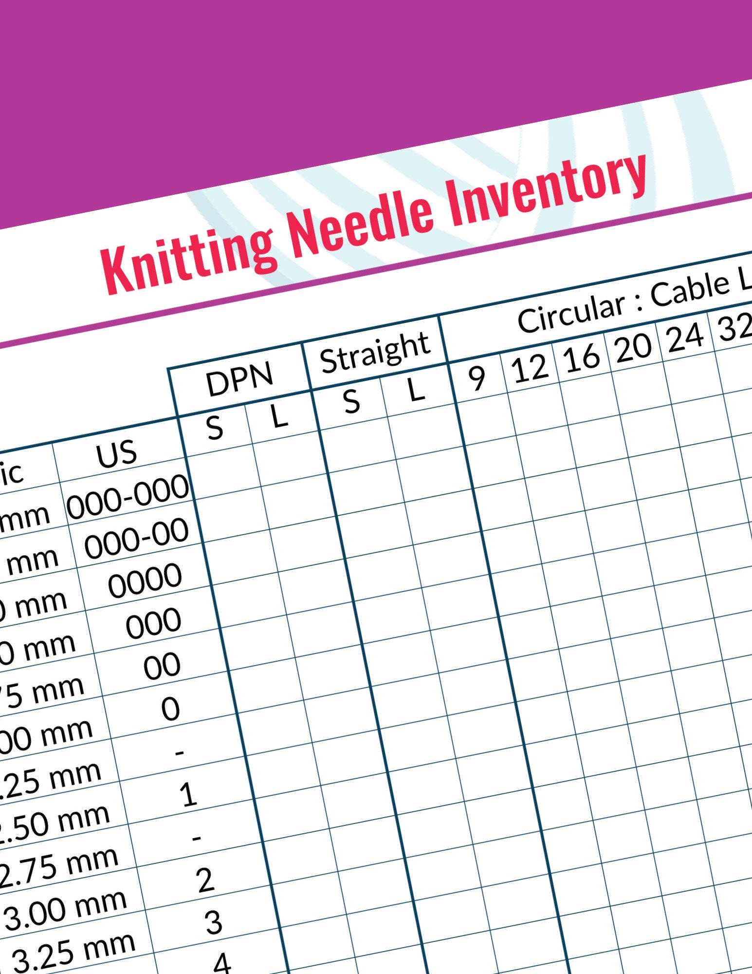 Needle Size Chart