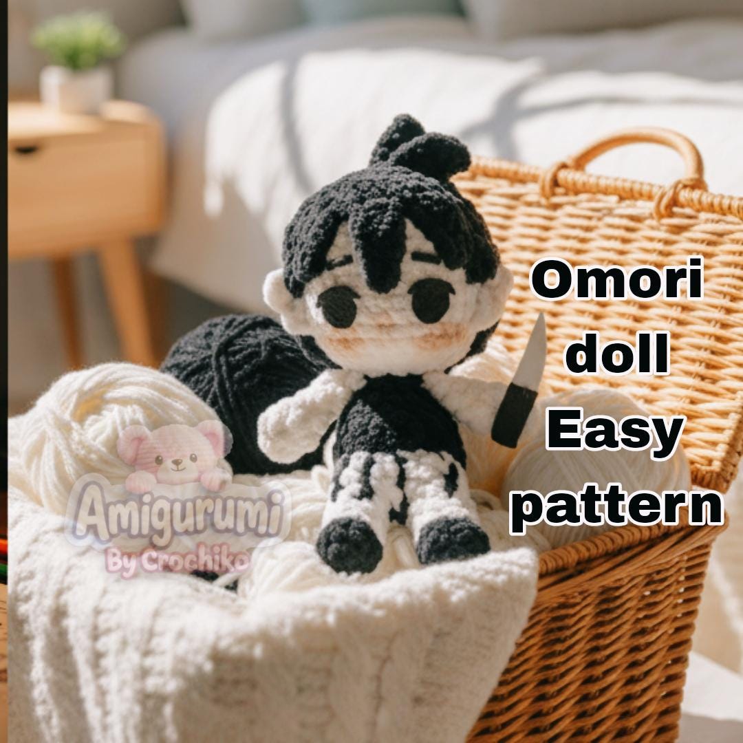 Easy OMORI Crochet Pattern PDF – Beginner Friendly Velvet Plush