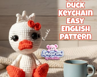 Crochet Queen Duck Keychain Pattern: Easy Amigurumi PDF Tutorial