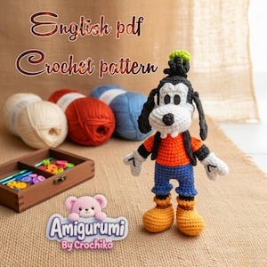 Goofy Crochet pattern - Dog Plush Pattern: Amigurumi Puppy PDF Tutorial (Digital Download