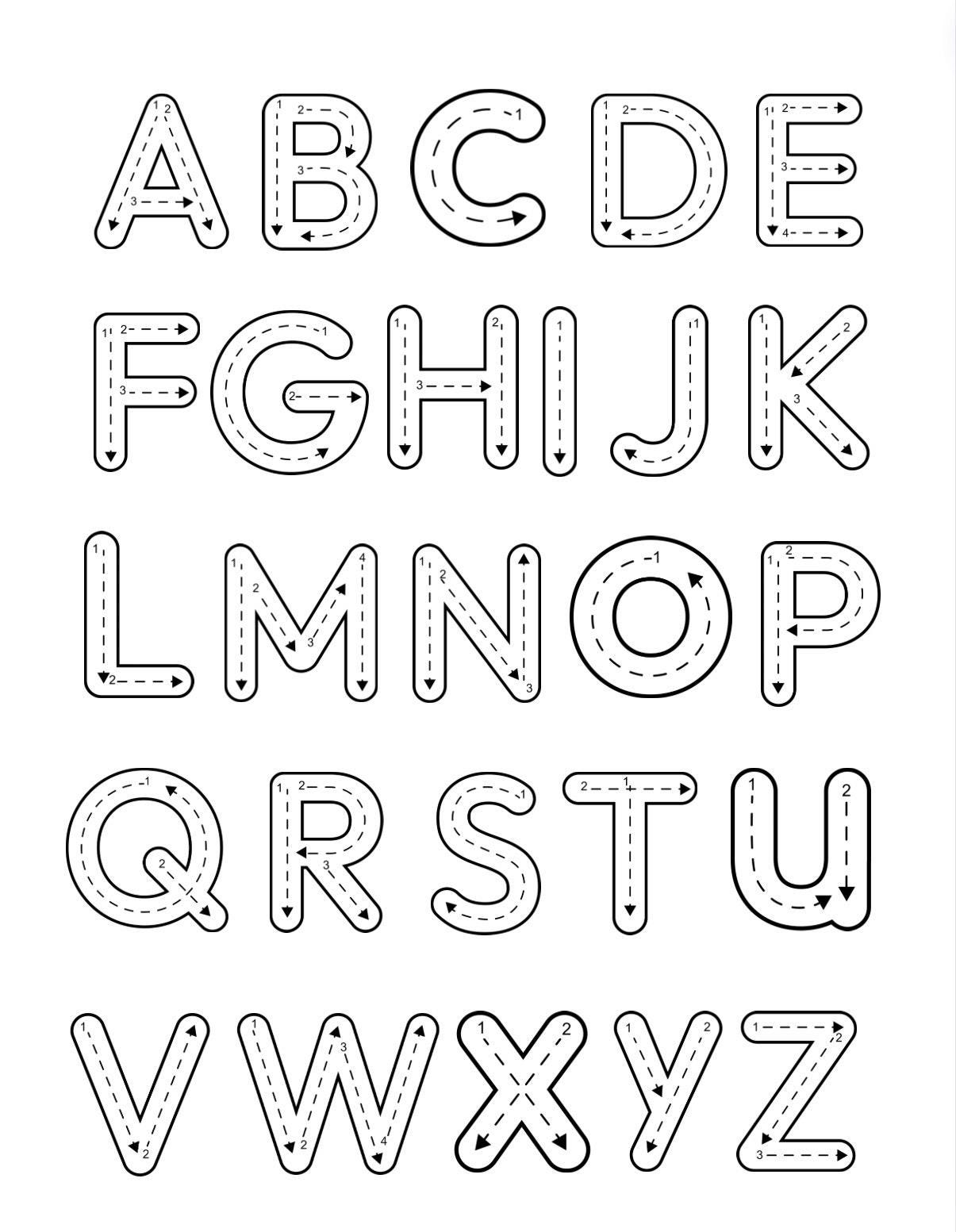 Printable Tracing Alphabet & Numbers Etsy