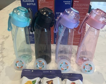 Air up inspired water bottles x4 with x12 scented pods