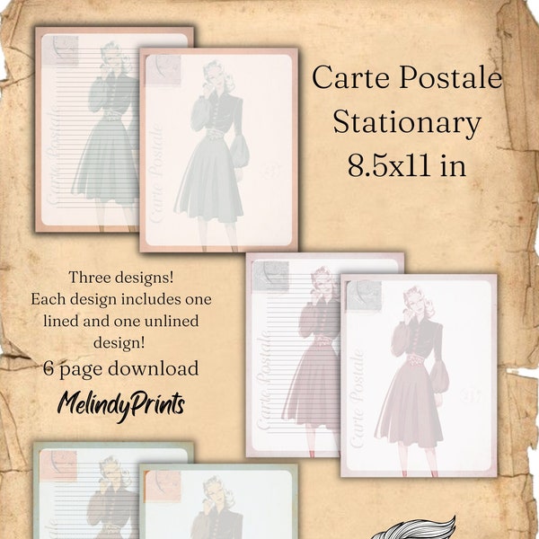 Carte Postale Stationary! Printable Download