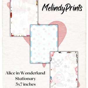Alice in Wonderland Stationary Printable Download - Etsy