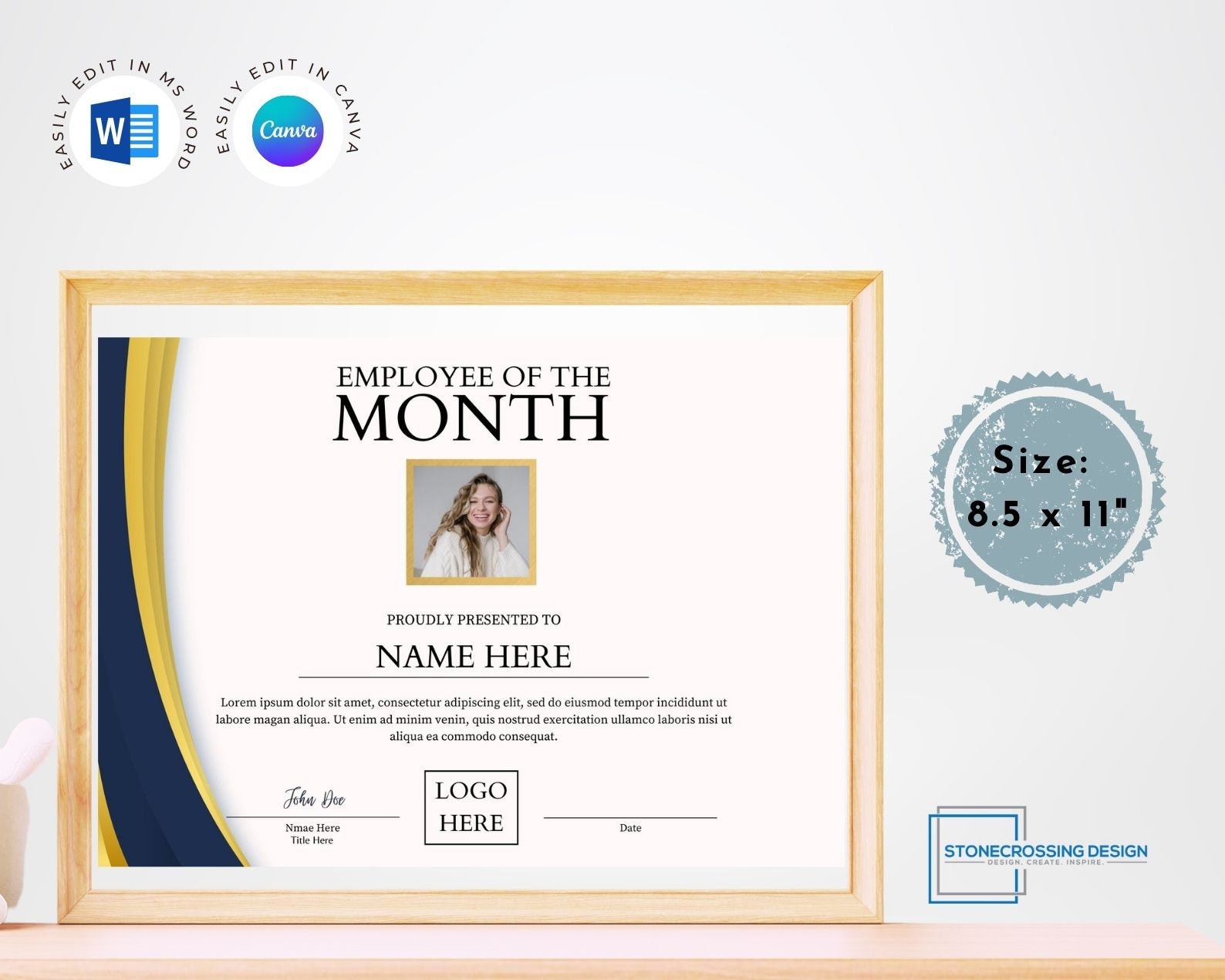 Editable Employee of the Month Certificate Template. Award Template ...
