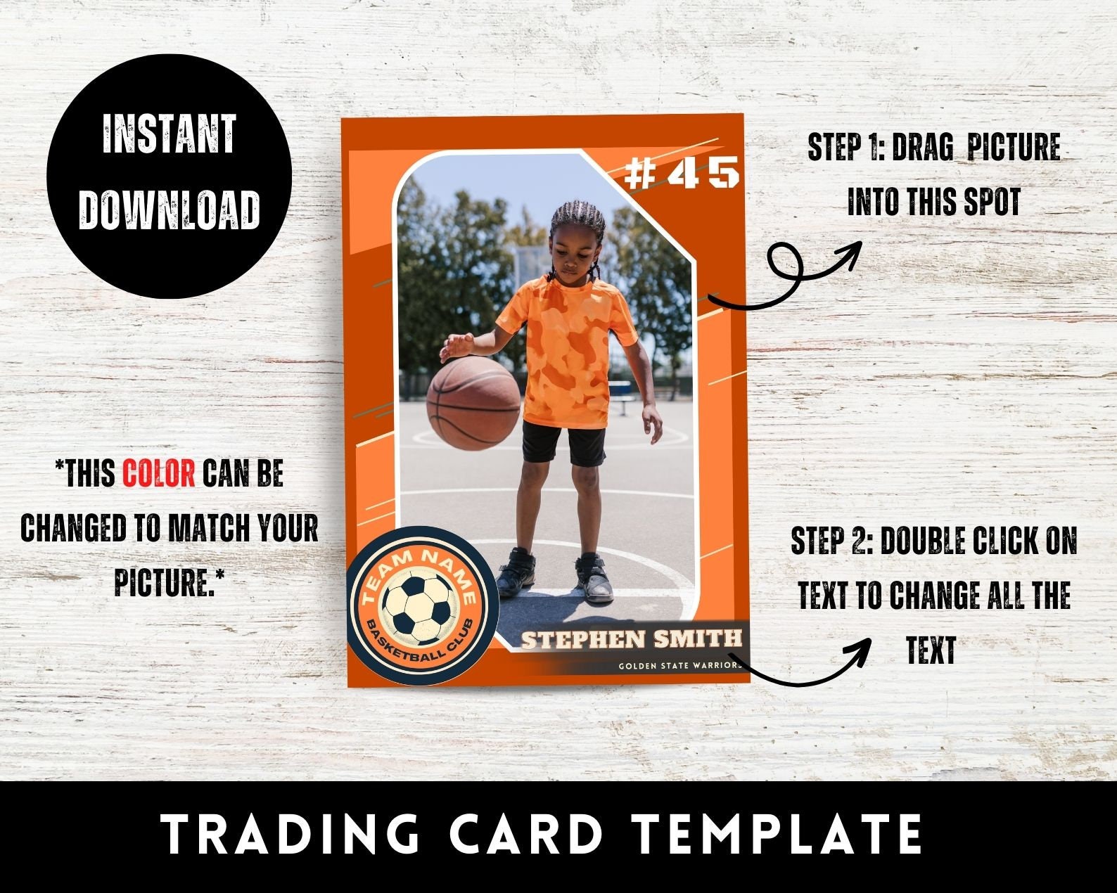 Basketball Trading Card Template Trading Card Template Etsy