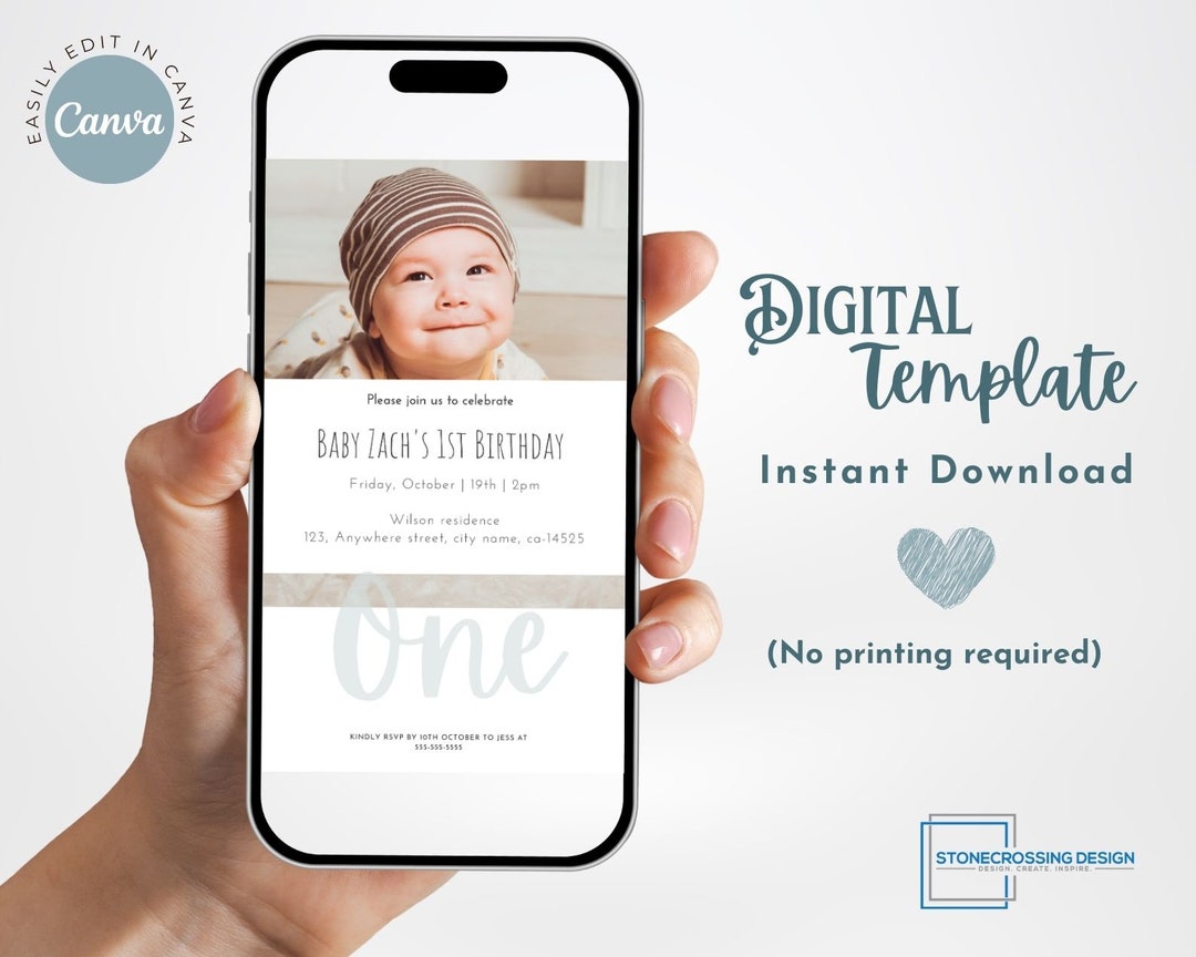 Digital Birthday Party Invitation, Electronic Birthday Party, Birthday ...