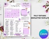 November 2024 Newsletter Template | Editable Monthly Newsletter | Printable Note Cards | 2024 November Newsletter