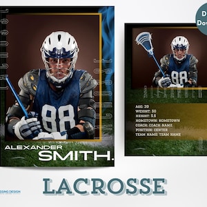 Lacrosse Trading Card Template | Trading Card Template | Canva Template | Editable Trading Card | Lacrosse Card