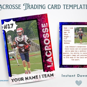 Lacrosse Trading Card Template | Trading Card Template | Canva Template | Editable Trading Card | Lacrosse Card
