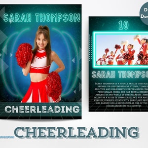 Cheerleading Trading Card Template | Trading Card Template | Canva Template | Editable Trading Card | Cheer Card