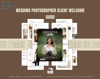 Wedding Photographer Client Welcome Guide | 50-Page Canva Onboarding Packet (Digital Download)