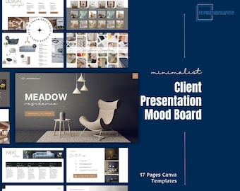 Interior Design Client Presentation Mood Board | Editable Canva Template