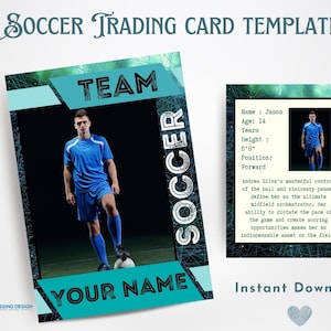 Soccer Trading Card Template | Trading Card Template | Canva Template | Editable Trading Card | Soccer Card