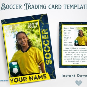 Soccer Trading Card Template | Trading Card Template | Canva Template | Editable Trading Card | Soccer Card