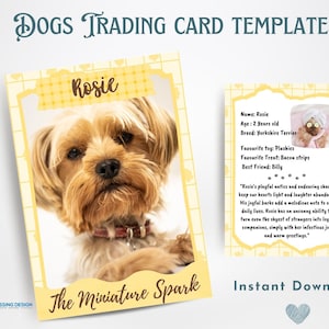 Hund Sammelkarte Vorlage | Sammelkarte Vorlage | Canva Vorlage | Bearbeitbare Sammelkarte | Hundekarte