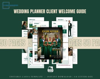 Wedding Planner Client Welcome Guide | 50-Page Canva Onboarding Packet (Digital Download)