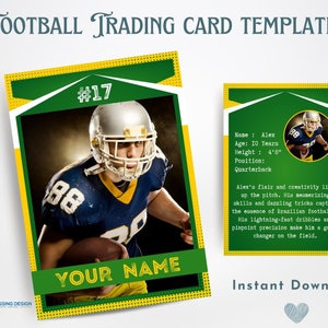 Football Trading Card Template | Trading Card Template | Canva Template | Editable Trading Card | Football Card