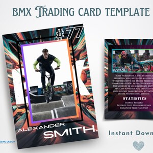 de Carte à collectionner BMX pour garçons | de Carte à collectionner | Modèle de toile | Carte à collectionner modifiable | Carte BMX pour garçons
