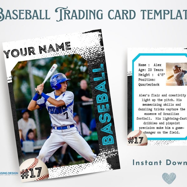 Baseball Trading Card Template | Trading Card Template | Canva Template | Editable Trading Card | Baseball Card