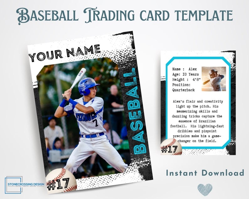 Baseball Trading Card Template Trading Card Template Canva Template Baseball Trading Card Template Trading Card Template Canva Template