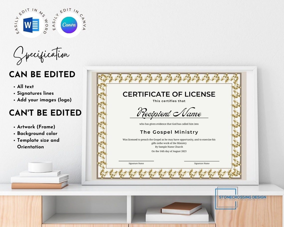 Image 2 for Certificate Of License Template