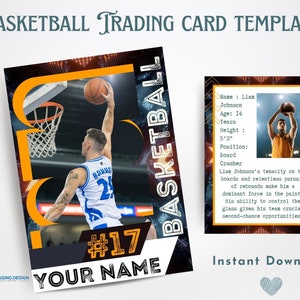 Basketball Trading Card Template | Trading Card Template | Canva Template | Editable Trading Card | Basketball Card