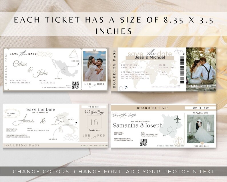 10 boarding pass save the date templates boarding pass etsy