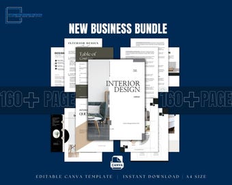 Interior Design Business Bundle, Canva Templates, Contracts, Proposals (Digital Download)
