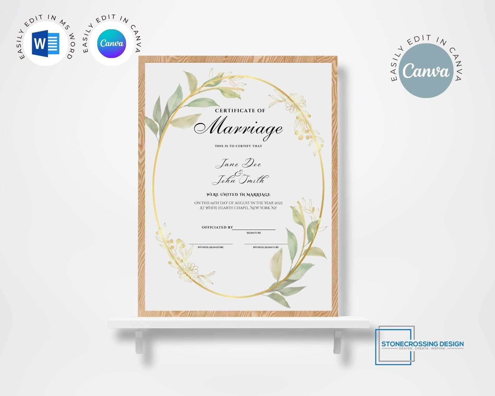 Editable Certificate of Marriage Template. Marriage License. Printable ...