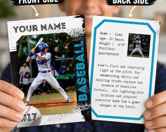 Editable Baseball Trading Card Canva Template (Digital Download)