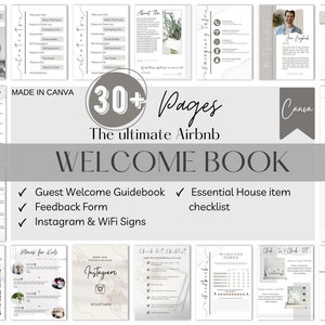 Editable Airbnb Welcome Book Canva Template, Printable Air BNB Welcome Booklet, Vacation House Guest Manual, VRBO Rental Property Host Guide