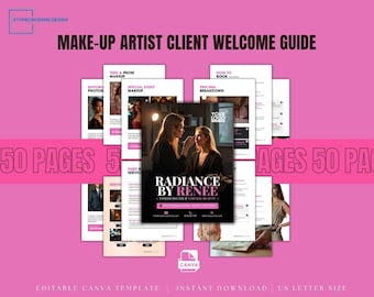 Make-Up Artist Client Welcome Guide | Canva Business Packet (Digital Download)