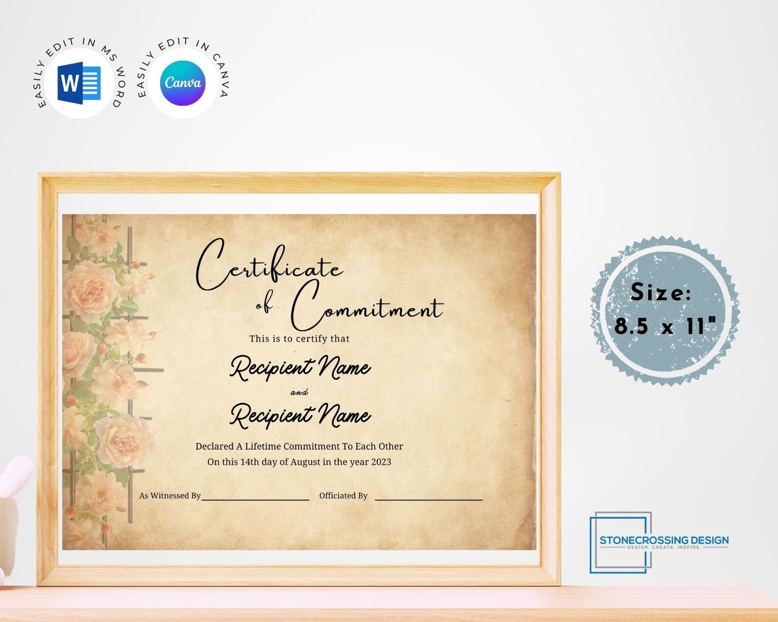 Editable Certificate of Commitment. Editable With Canva or Microsoft ...