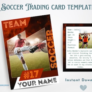 Soccer Trading Card Template | Trading Card Template | Canva Template | Editable Trading Card | Soccer Card
