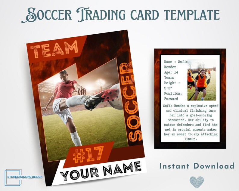 Soccer Trading Card Template | Trading Card Template | Canva Template ...