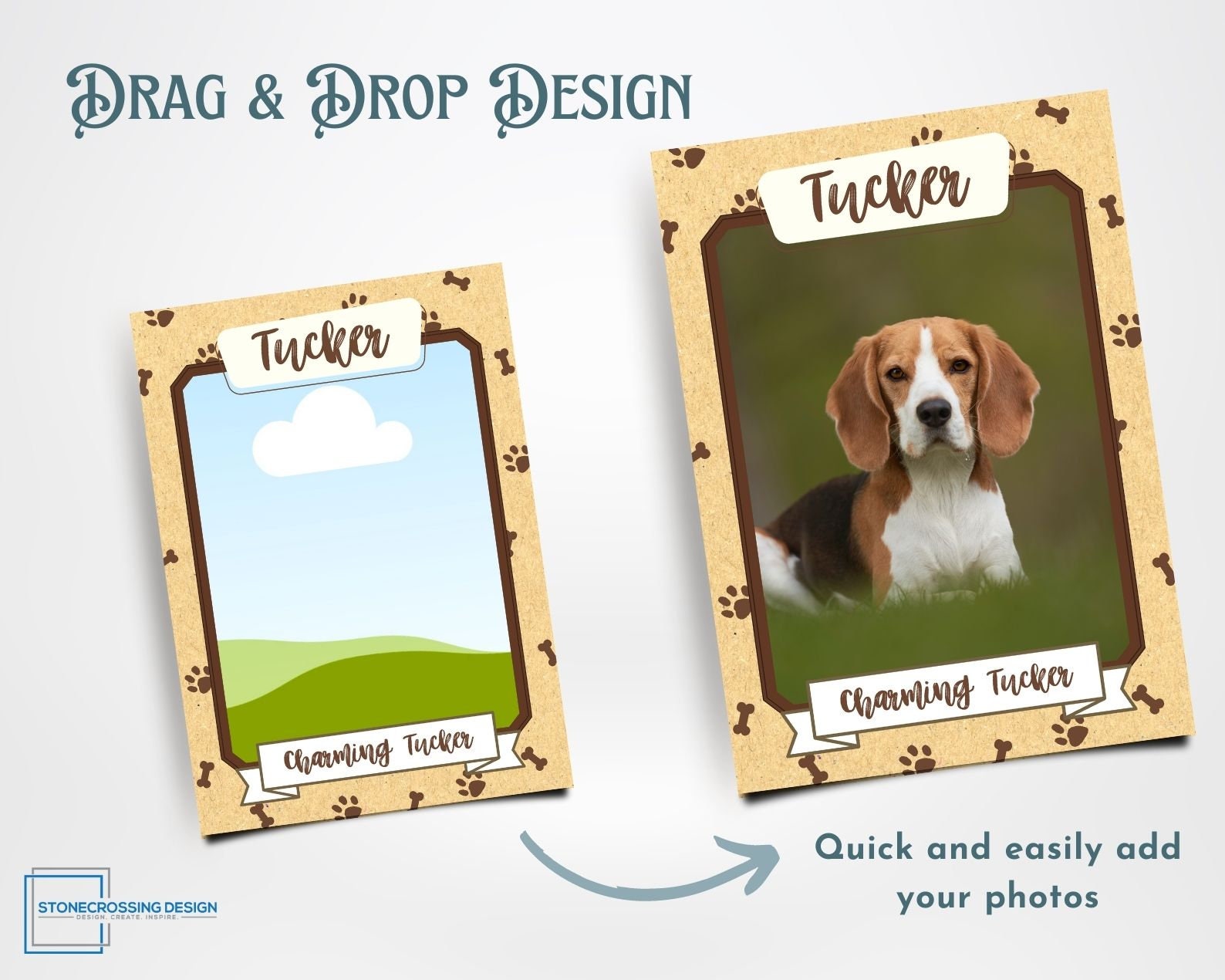 Dog Trading Card Template Trading Card Template Canva Etsy