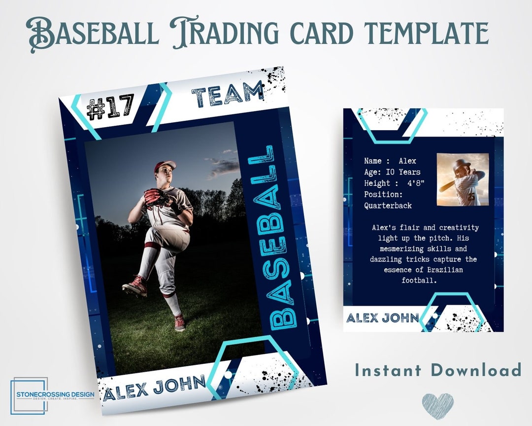 Baseball Trading Card Template Trading Card Template Canva Template