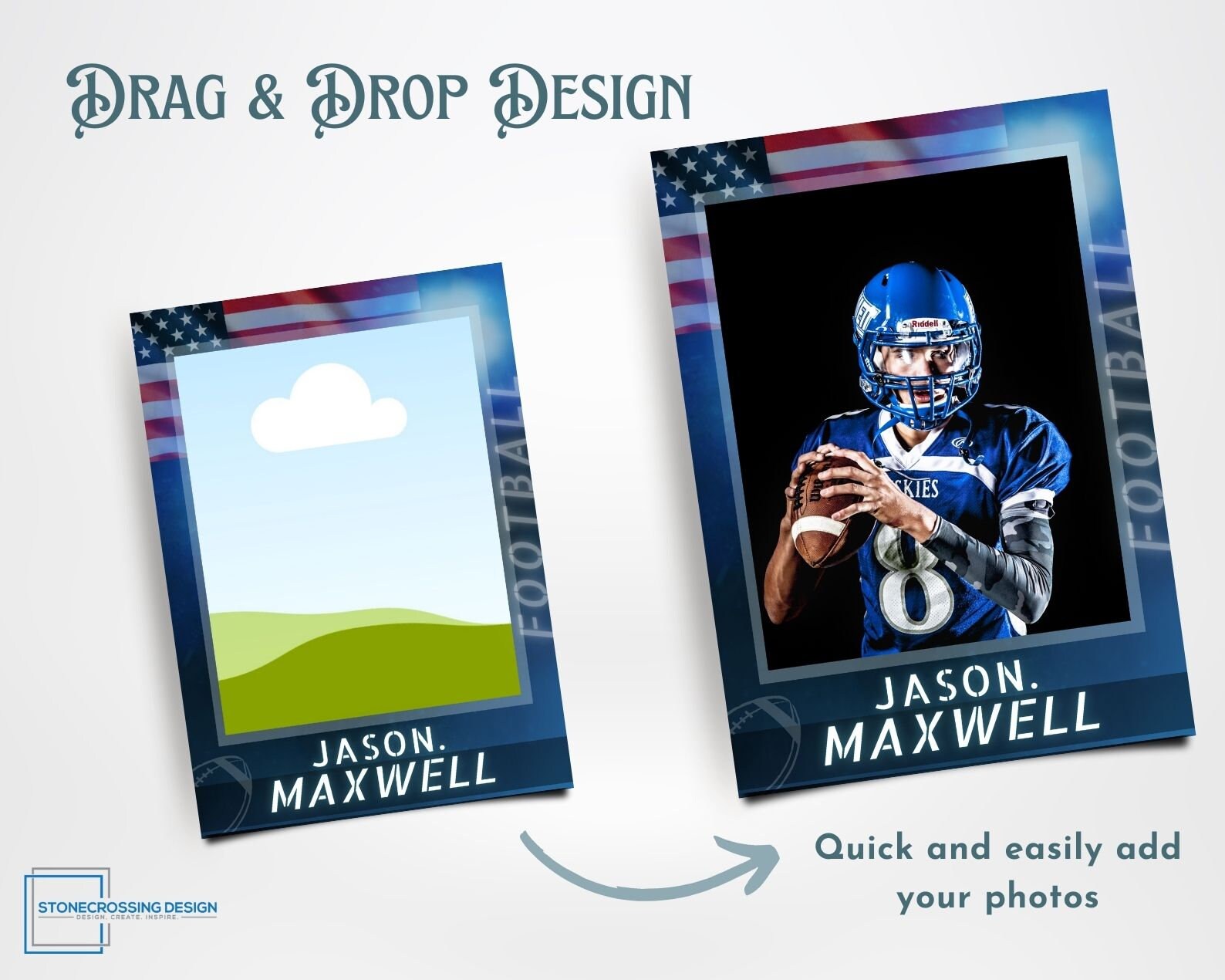 Football Trading Card Template Trading Card Template Canva Template